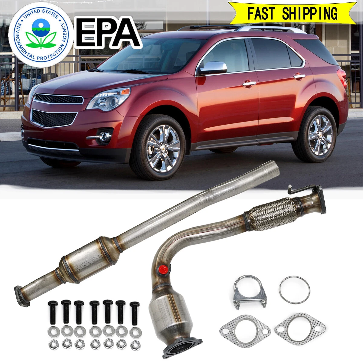 Pair Of Catalytic Converters For Chevy Equinox/GMC Terrain 2.4L (2010-2014) - Direct Fit