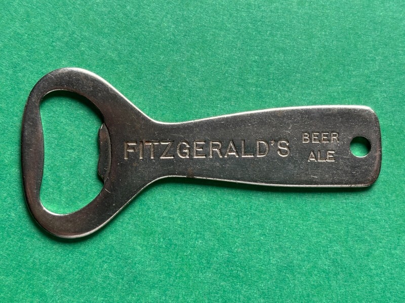 SWEET VINTAGE FITZGERALD'S BEER BOTTLE OPENER KEYCHAIN TROY NEW YORK
