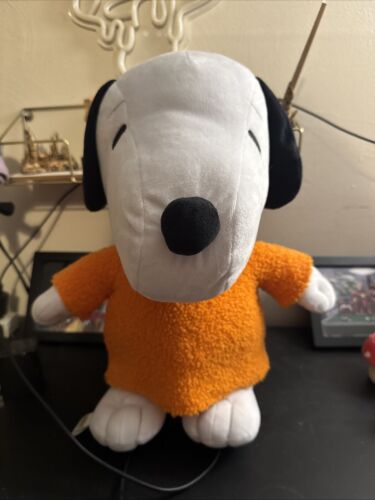 snoopy orange sweater plush