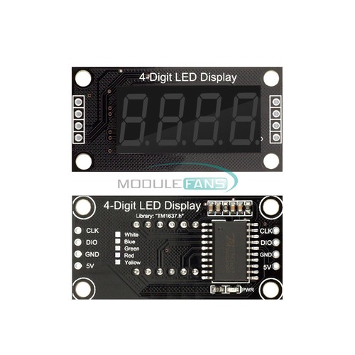 Red/Green/Blue/Yellow/White 0.36Inch TM1637 4-Digit LED Display Tube Module - Picture 34 of 46