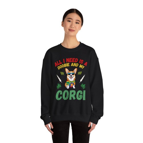 Corgi Lovers Crewneck Sweatshirt, Corgi Gift, Marijuana Sweatshirt, Gift for - Picture 5 of 16