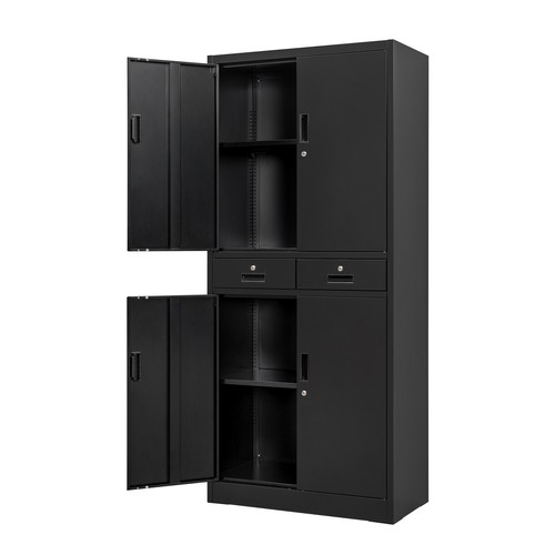 Metal Storage Cabinet with Adjustable Shelves and Drawers, Locking Cabinet