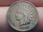1907 Indian Head Cent Penny- VF/XF Details