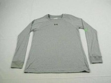NWT Women's Gray Under Armour Long Sleeve Heat Gear Loose Shirt Size Small A1