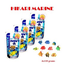 4X Pellets Hikari Marine-A Marine Fish Food Enhance Color Growth Water No cloudy