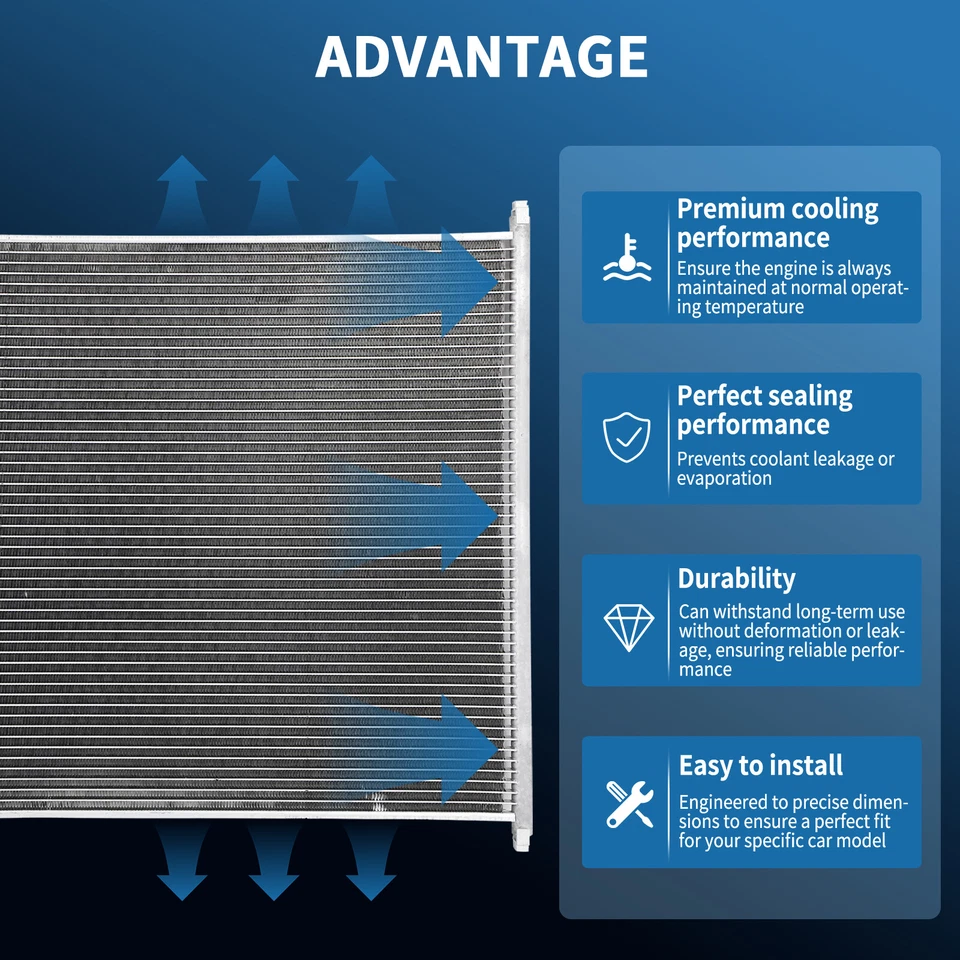 AC Condenser For 1999-07 Ford F-250- F-550 Super Duty 00-05 Ford Excursion 4883 Foto 3 de 4