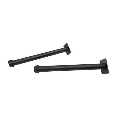 Set Of 4 Pc 12'' Shelf Support Pipe Style Faceout For Mounted Pipeline Black