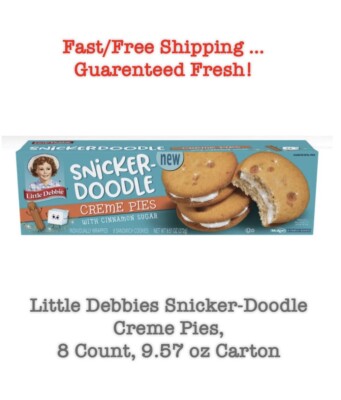 Little Debbies Snicker-Doodle Creme Pies, 8 Count, 9.57 oz Carton FREE SHIPPING
