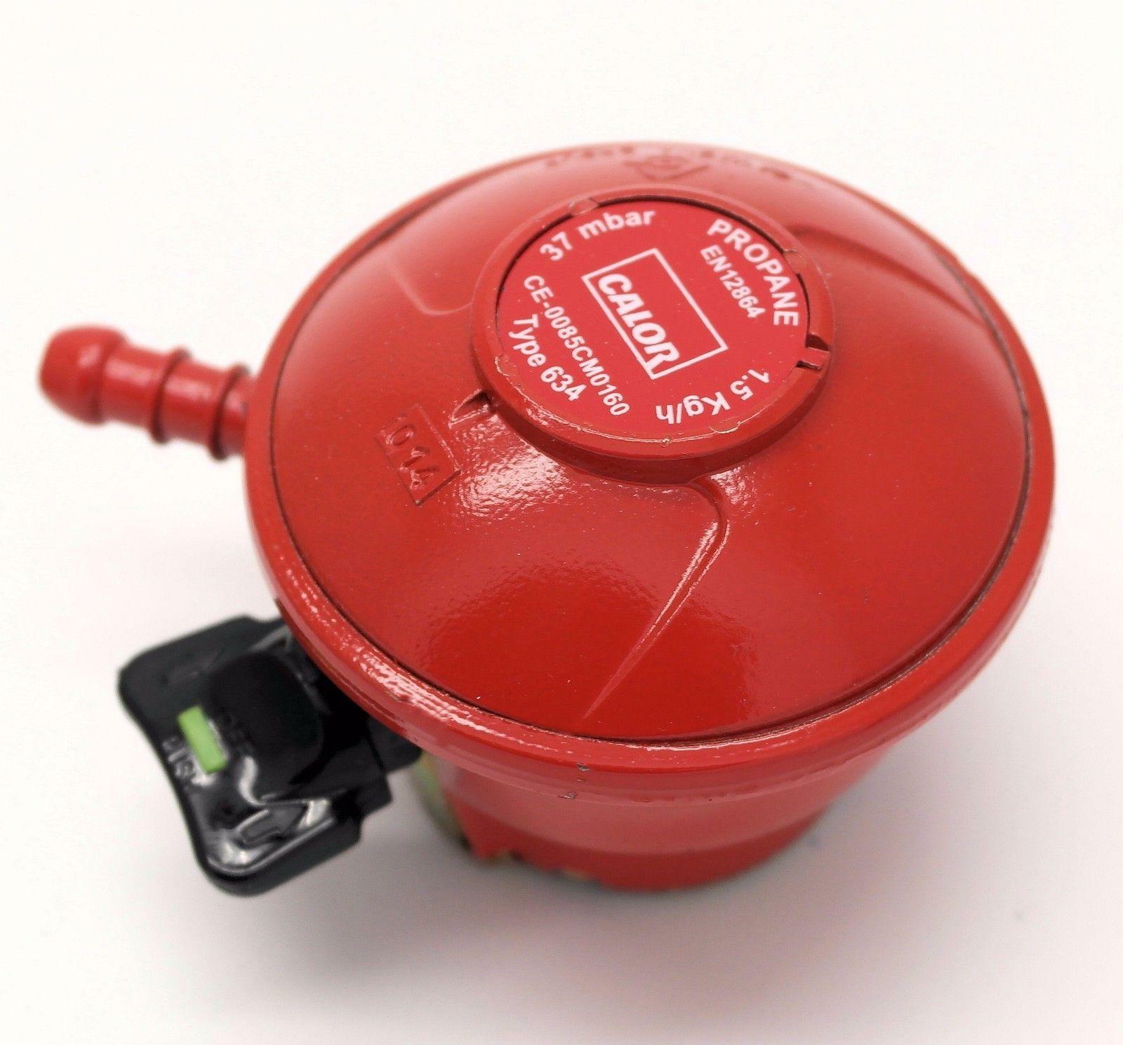 Calor Gas Brand 37mbar 27mm PATIO GAS REGULATOR & 2m HOSE/PIPE 2 CLIPS