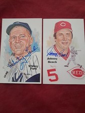 5 FIVE signed Perez Steele Postcards Bench, Ford, Sewell, Brock. Judy Johnson