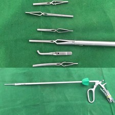 Laparoscopic Laparoscopy Bulldog Clamp Forceps 10mmx330mm 6 Clips