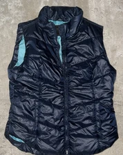 AEROPOSTALE LADIES DK NAVYPOLY PUFFER VEST SZ L SLASH POCKETS EUC WARM STYLISH!!