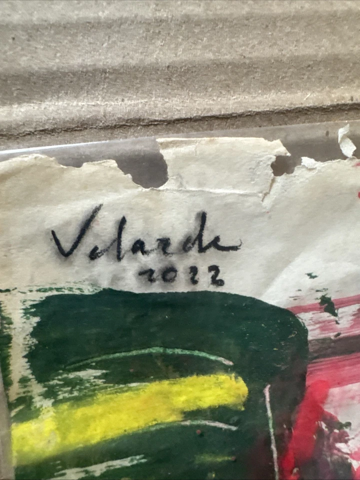 Luis Velarde 2022 Original Mexican Art Painting on Sheet Music – Monster - Image 2 of 4