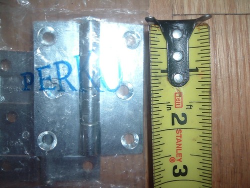 Pair of 2 Perko Butt Hinge Chrome Plated Zinc 2-1/2" X 2" hinges NOS 1293 - Picture 2 of 3