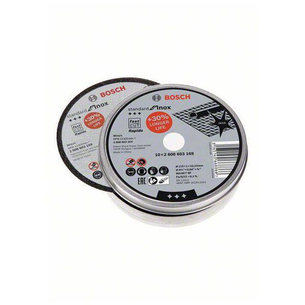 Bosch Cutting Disc 115mm INOX Steel Safe for Angle Grinders