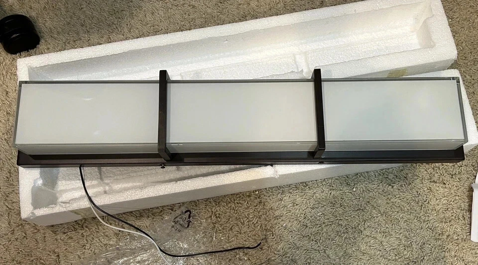 Allen + Roth Brighton LED Vanity Light Bar Bronze 27" 1650lm Dimmable 💡 - Image 3 of 4