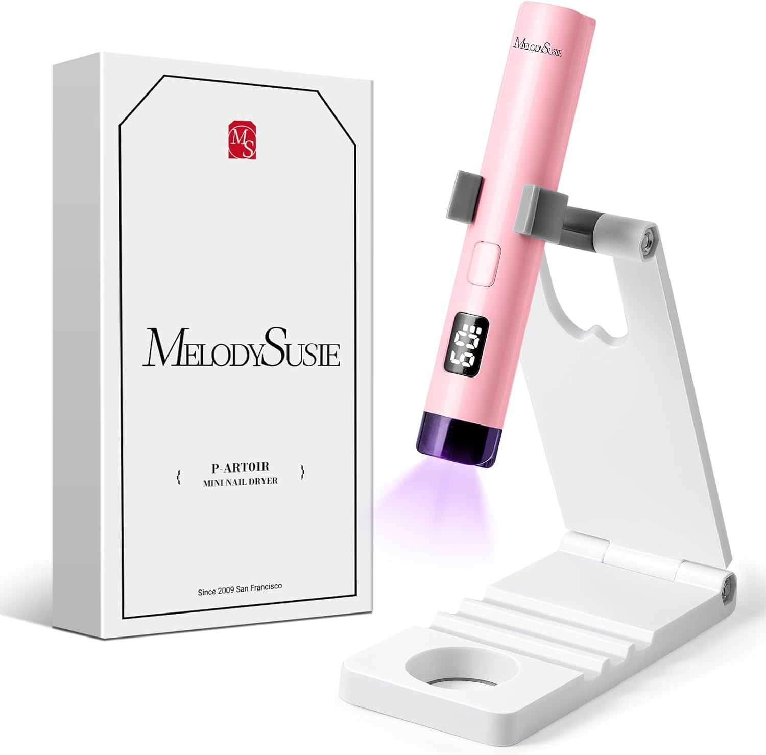 Handheld UV Light for Gel Nails with Stand, Mini Portable Cordless Nail Lamp wit