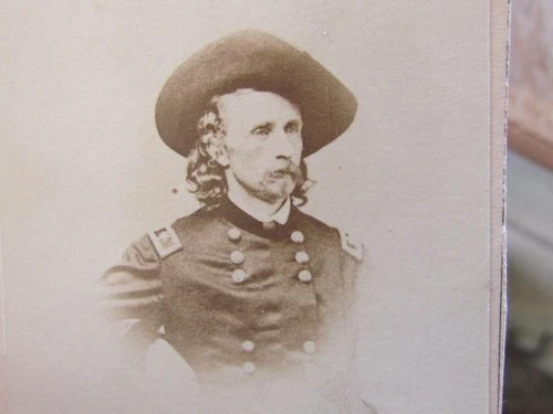 Civil War & Little Big Horn General George Custer cdv photo with tax stamp
