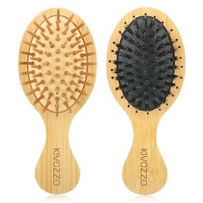 Mini Hair Brush 2-Pack, Boar Bristle Single Pins Massage Detangler, Small T
