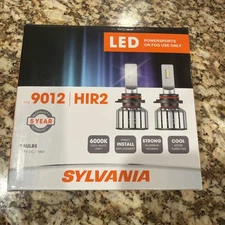 Sylvania LED 9012 HIR2 (9012SL.BX2) Fog & Powersport Headlight 2 Bulbs. Open Box