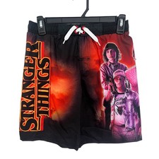 Stranger Things Kids Swim Trunks Size 6 7 Netflix Graphics UV Protection NWT