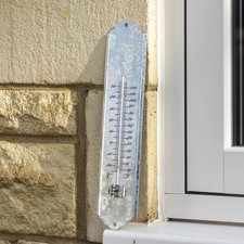 30cm Zinc Garden Thermometer Wall Mounted Outdoor Metal Temperature Greenhouse