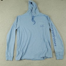 Vineyard Vines Hoodie Shirt Mens Small Pullover Pocket Logo Blue Long Sleeve