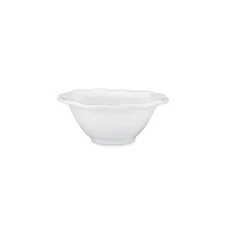 White Ruffle Round Cereal Bowl, 6.5-Inch, Melamine, Soup, Salad, Dish, Set
