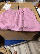 SO Girls Pink Knit Pull-On Skort M Elastic Waist Bow Short Mini Solid