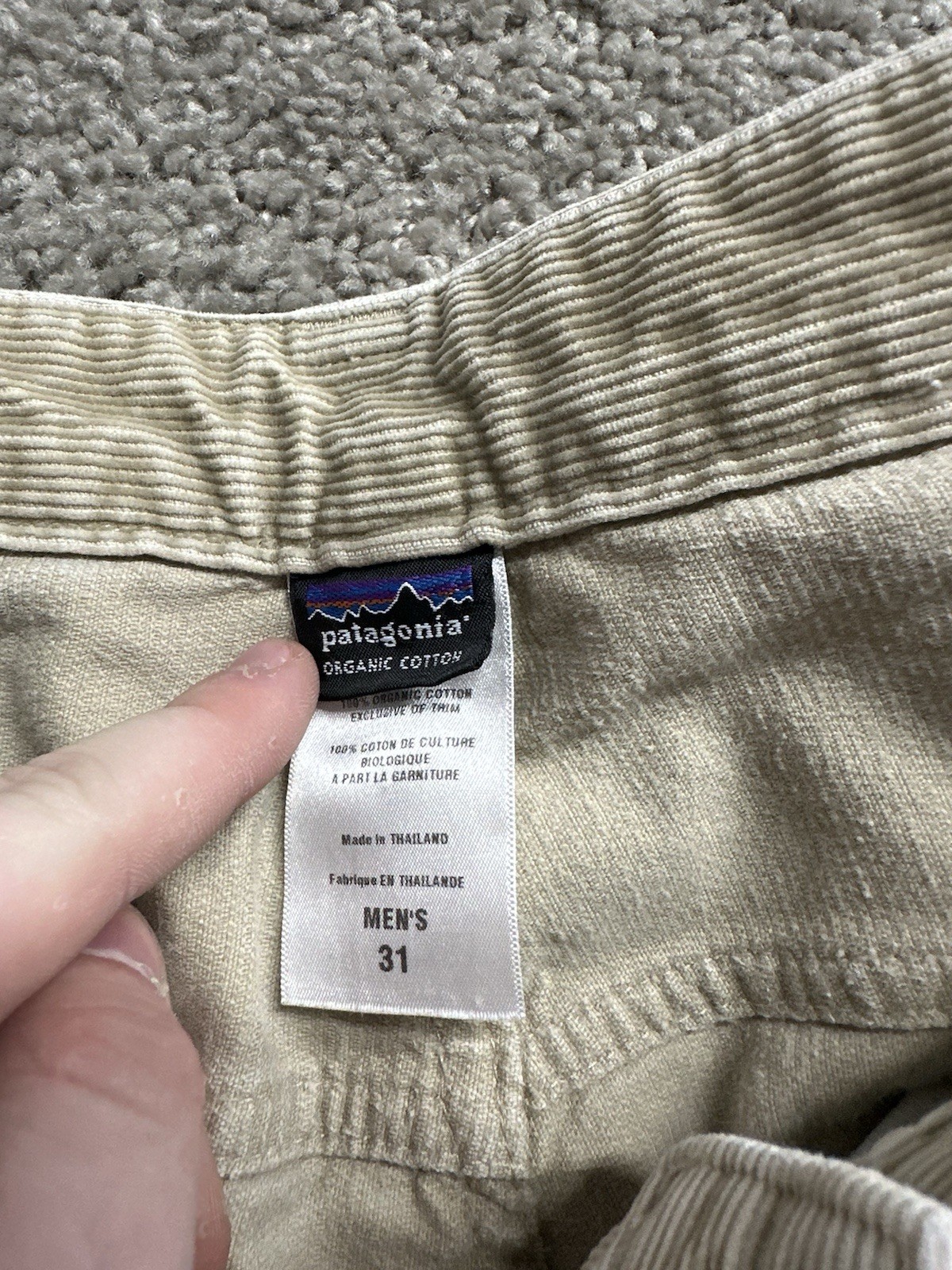 Patagonia Corduroy Pant Mens 31x31 Beige Tan Straight Leg Organic Cotton Vintage thumbnail 5
