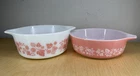 Vintage Pyrex Pink Gooseberry 471 & 472 Cinderella Mixing Bowl Set No Lids