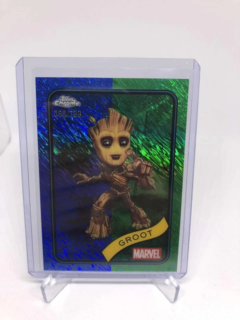 2025 Topps Chrome Marvel Groot Blue & Green Shimmer /199