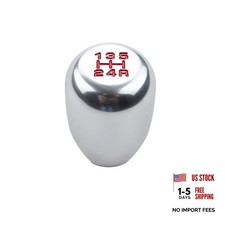Jdm Universal 5 Speed Manual Shift Knob M10x1.5 Screw On Silver
