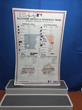  Minnesota Twins Vs Baltimore Orioles Line Up Card Auto Francisco Liriano 2003