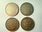 Lot of Four Morgan Silver Dollars 1878-1921, Circulated