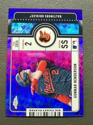 2026 Topps Chrome Gunnar Henderson Purple Logofractor Big Ticket Player/75