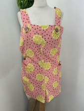 Anthropologie Lemon print playsuit romper Pink & Lemon size S (UK 8/10) NWTs