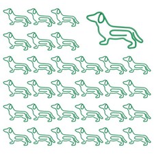 40 Pcs Dog Shape Paper Clip, 1.9x1.1" Small Dog Paper Clip, Green
