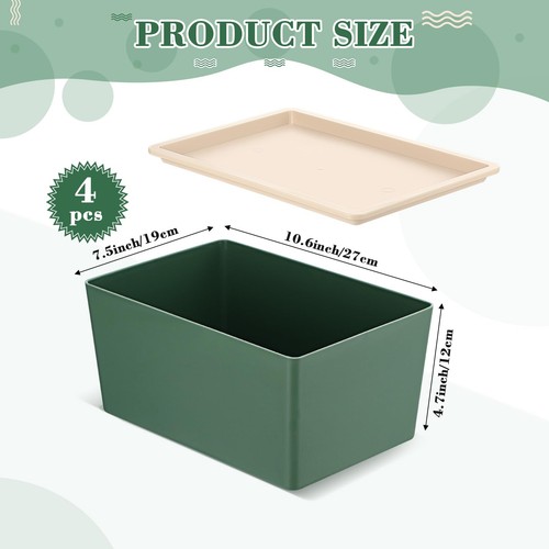 4 Pcs Storage Bins with Lids Plastic Containers Stackable Storage Box Baskets... - 第 2/6 張圖片