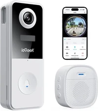 ieGeek Doorbell Camera Wireless No Subscription, 3MP Video Doorbell with Chime