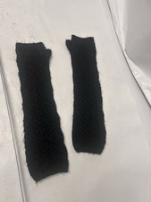 Black knit gloves long open finger unk size unbranded