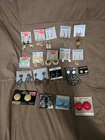 Vintage Costume Jewelry Pierced Earrings Lot Of 19 Pairs