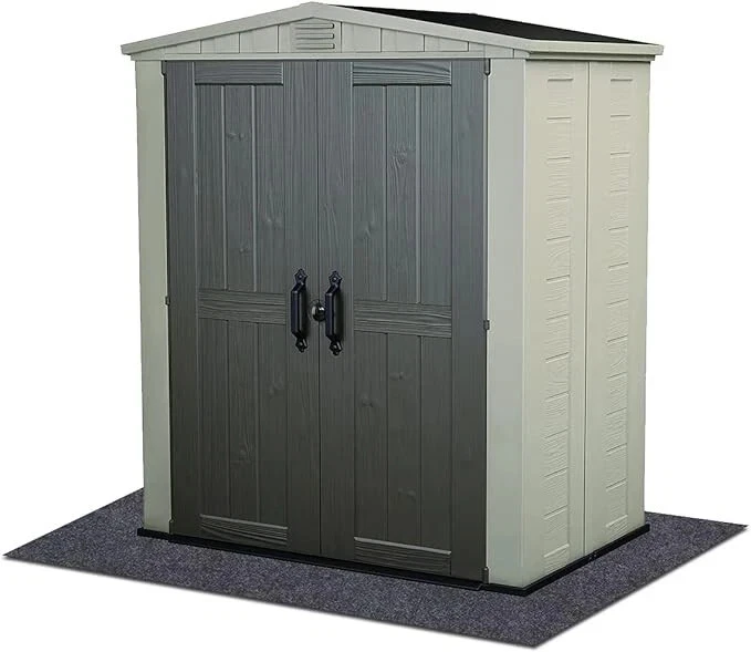 Alfombra de cobertizo de almacenamiento exterior Meitola, impermeable y 8' x 6', marrón, gris, negro Foto 4 de 4