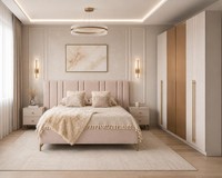 Schlafzimmer Set Bettanlage Kleiderschrank Modern Beige Harmonisch