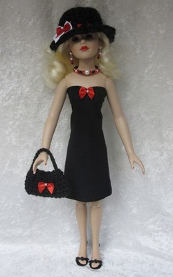 Made to fit KITTY COLLIER #03 Dress, Hat, Purse, Necklace & Earring, Clothes Set