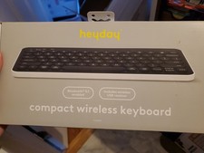 HeyDay Compact Wireless Keyboard Bluetooth 5.1 , Black  White  NEW 