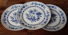 3x Teller Ilmenau Graf von Hinneberg Zwiebelmuster Porzellan Kobalt 28cm DDR GDR