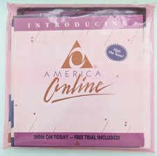 RARE, SEALED v1.3 America Online Install, Collectible Floppy Disk Set 5.25" DOS 