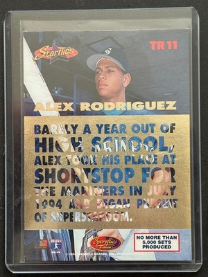 1994 ALEX RODRIGUEZ Sportflics 2000 R/T Rookie #TR11 3D Hologram Limited!