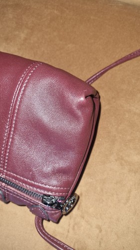 Longchamp Le Pliage Leather Shoulder Bag Crossbody Bordeaux Handbag Small - Picture 11 of 19